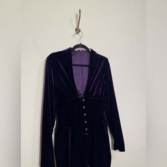 House of CB Dahna Dark Purple Velvet Corset Dress - Picture 8 of 11